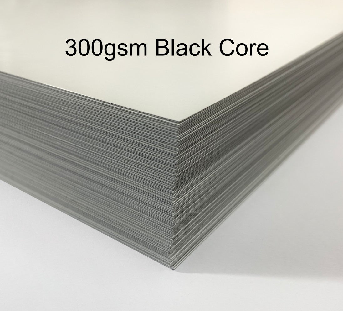 300gsm Black Core Cardstock - 280micron - Commercial TCG Cardstock - UV or Laser Printing Only