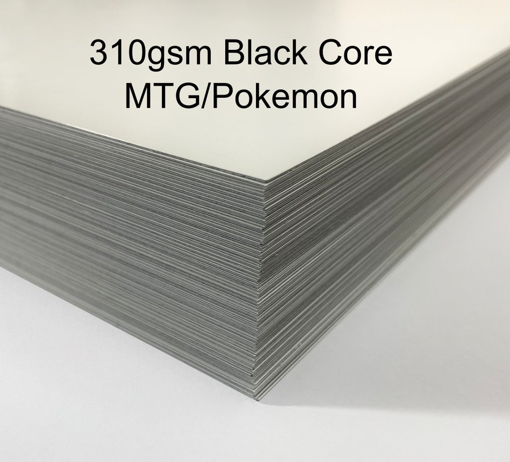 310gsm Black Core Cardstock (Pokemon, MTG) - 300micron - Commercial TCG Cardstock - UV or Laser Printing Only