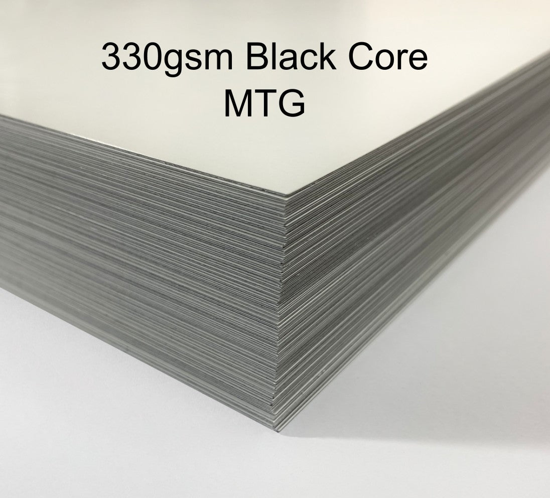 330gsm Black Core Cardstock (MTG) - 330micron - Commercial TCG Cardstock - UV or Laser Printing Only