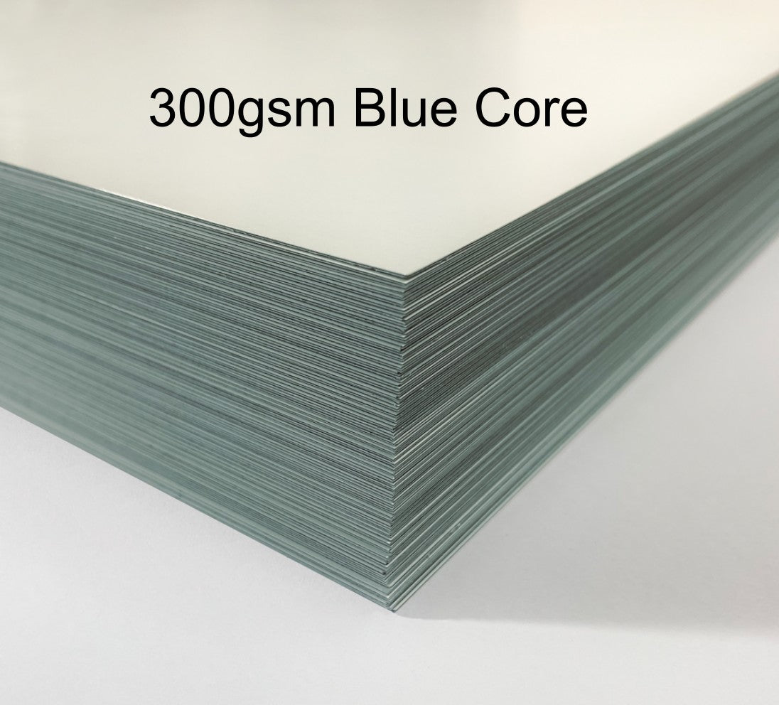300gsm Blue Core Cardstock - 275micron - Commercial TCG Cardstock - UV or Laser Printing Only
