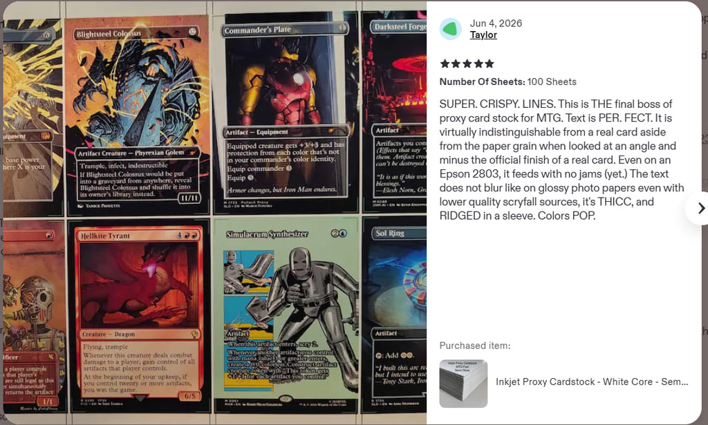 [BULK GONE] INKJET Proxy Cardstock - Semi-Gloss Classic - 300gsm/370mic - White Core - MTG Feel